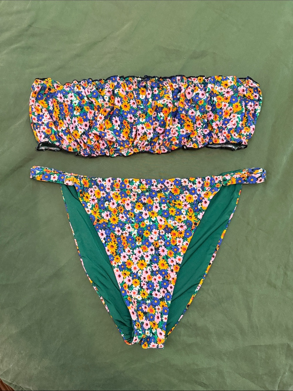 WeWoreWhat Green Floral Bikini Set
